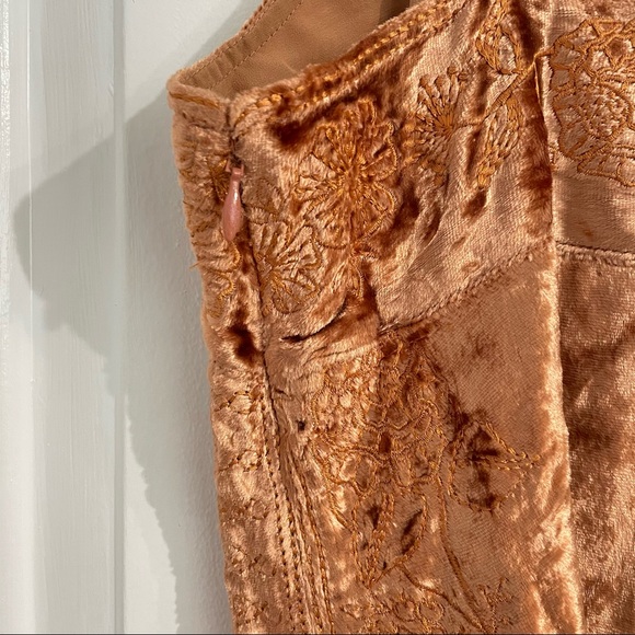 NWT Anthropologie Lucie Embroidered Velvet Slip Dress - Picture 10 of 12